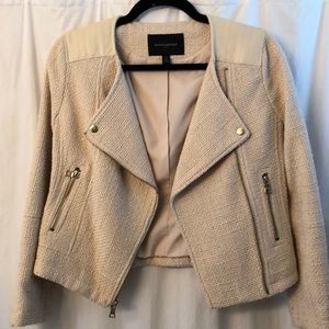 BANANA REPUBLIC Tweed Faux Leather Moto Jacket